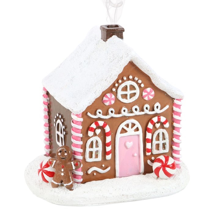 Pink Gingerbread House Incense Cone Burner